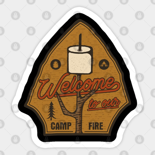 Welcome To Our Camp Fire Sticker by busines_night